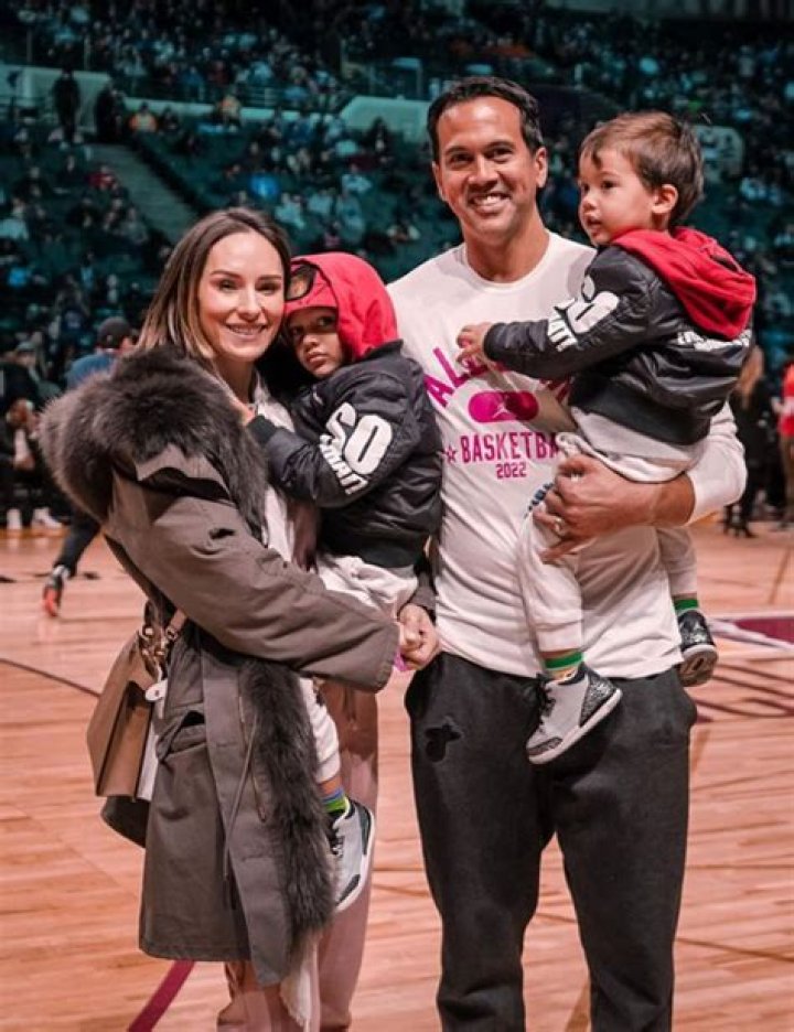 
Coach Erik Spoelstra Three Kids and Wife Nikki Sapp Join In The Fun 